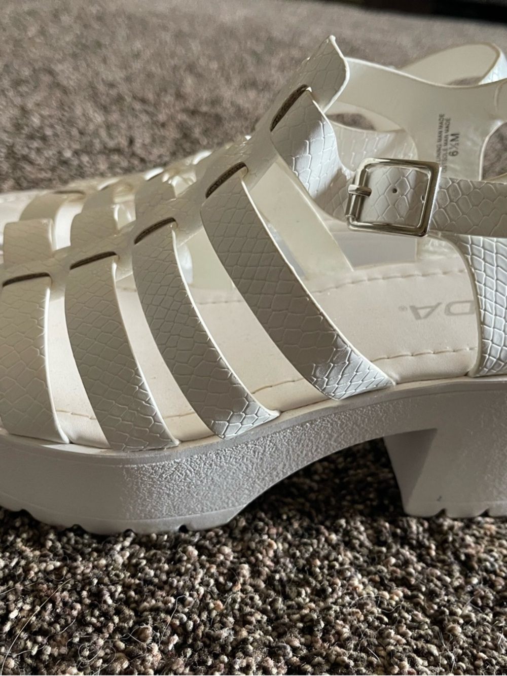 Soda White Woven Platform Heeled Sandals - Picture 4 of 4